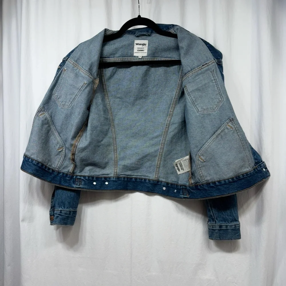 Wrangler Icons Jacket Womens Size XS Regular Fit Rigid Denim Jean Western 124WJ - Picture 7 of 16